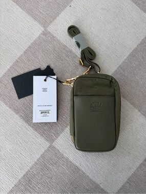 Herschel Supply Company Olive Green Crossbody Pouch with Gold Hardware